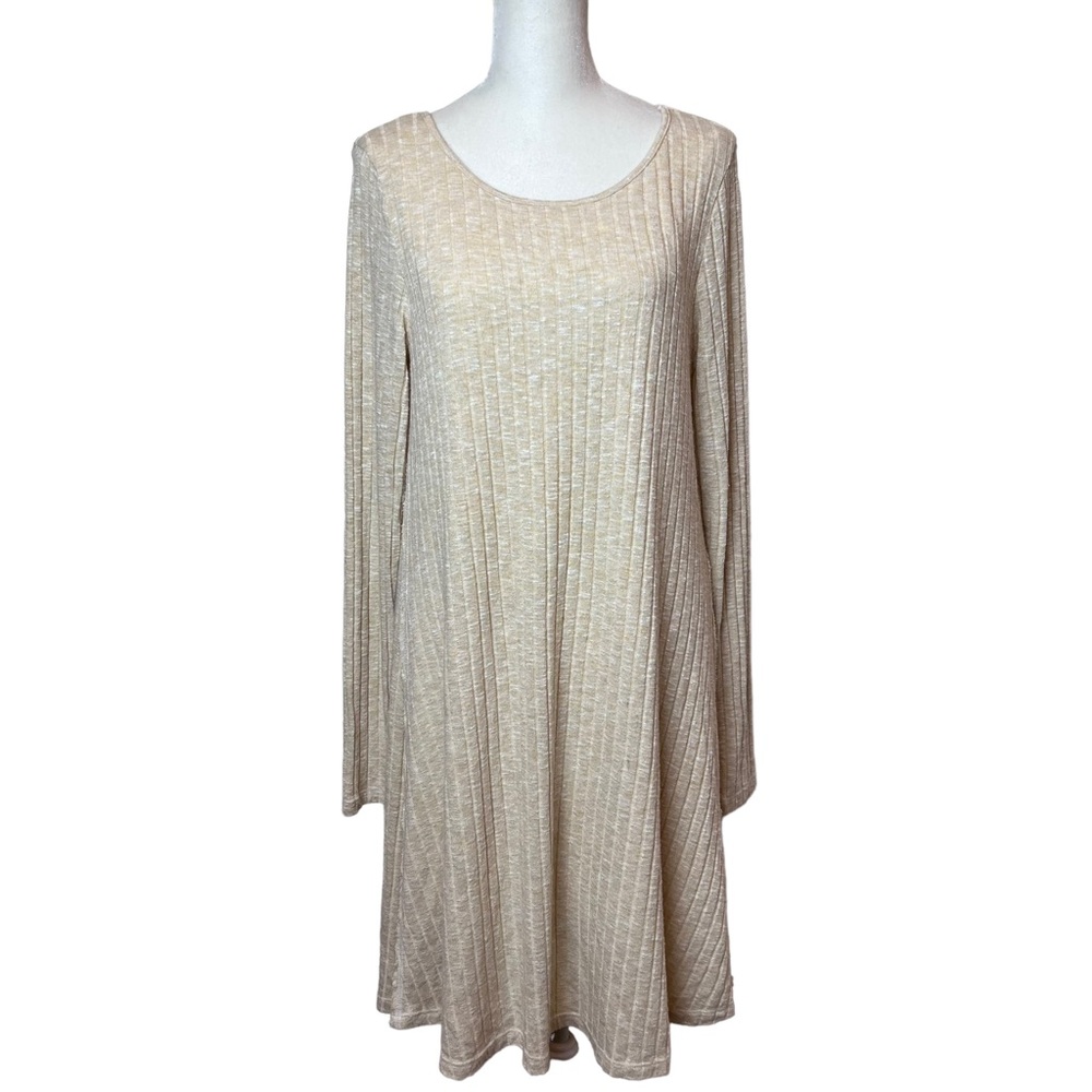 MICHAEL STARS bri long sleeve ribbed swing DRESS